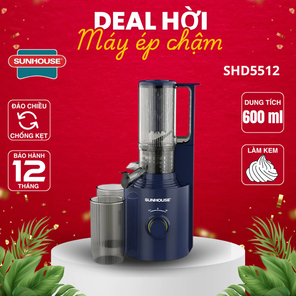 Máy ép chậm Sunhouse SHD5512 Công suất lớn 250W