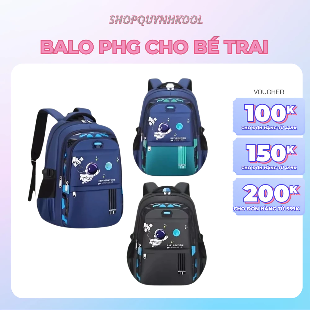 Balo Chống Gù Đi Học Siêu Nhẹ In Hình Phi Hành Gia Cho Bé Trai Tiểu Học Loại Cao Cấp ( DIDOOGLT)
