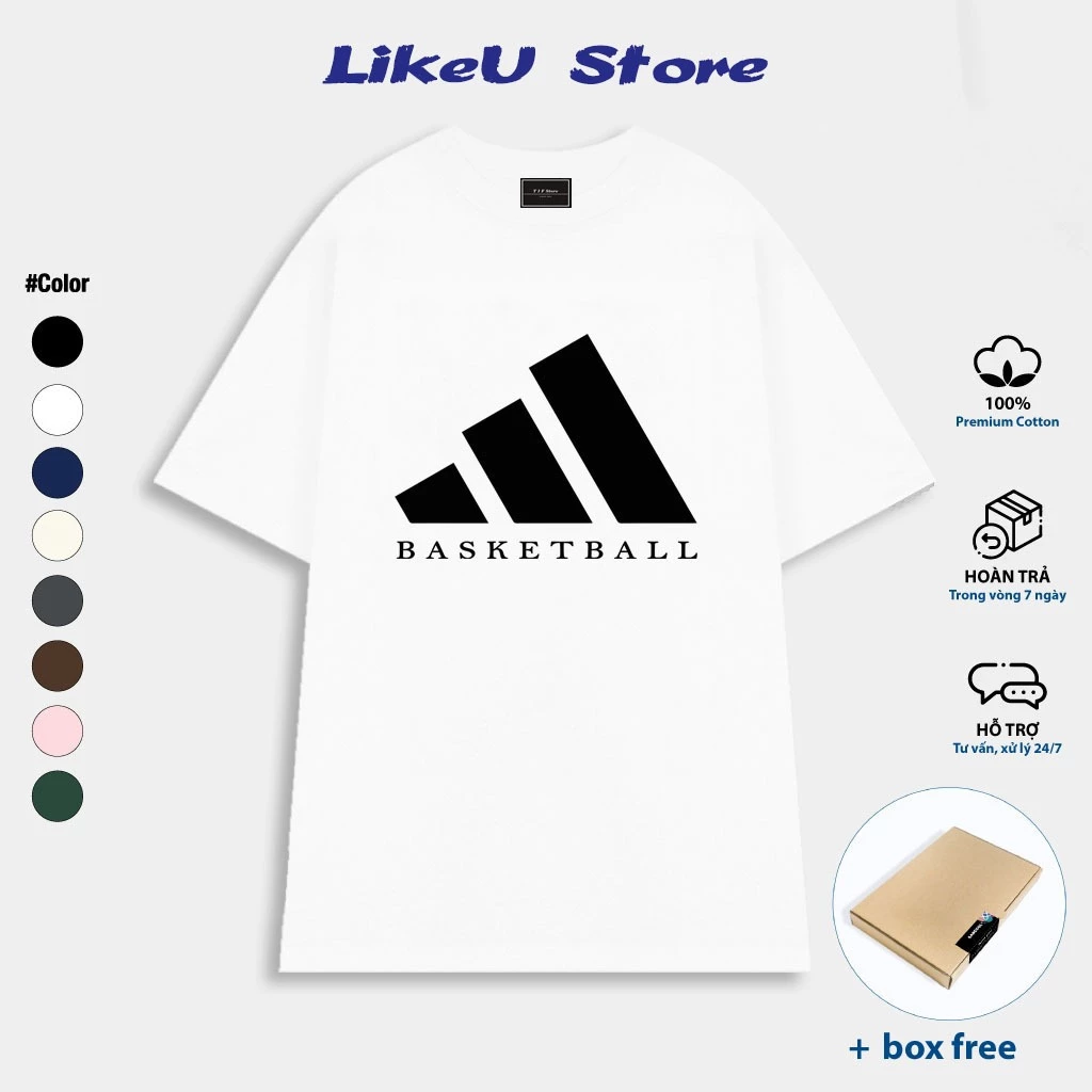 Áo thun Basketball Unisex Nam/Nữ Premium Cotton Cao cấp 280gsm Form Oversize - LikeU LocalBrand