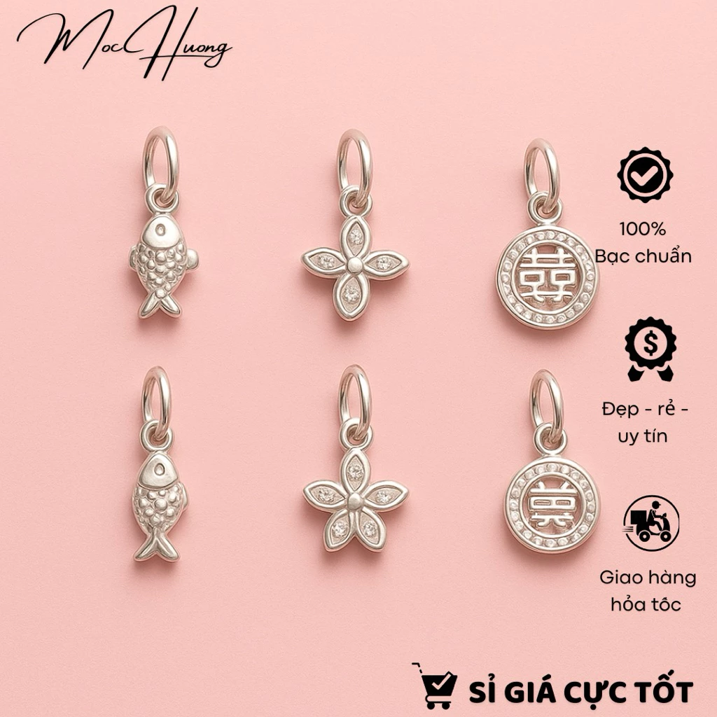 [S925] Charm bạc đính đá nhiều mẫu - TH218 MOCHUONG JEWELRY