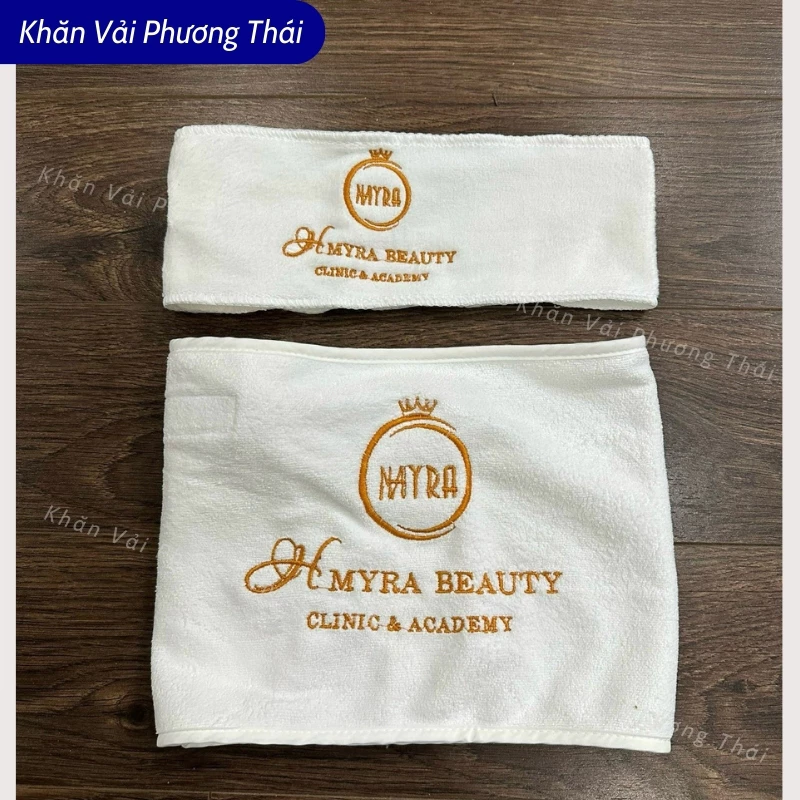 Băng đô quấn đầu spa bản to, bo viền, có 2 miếng dán chắc chắn