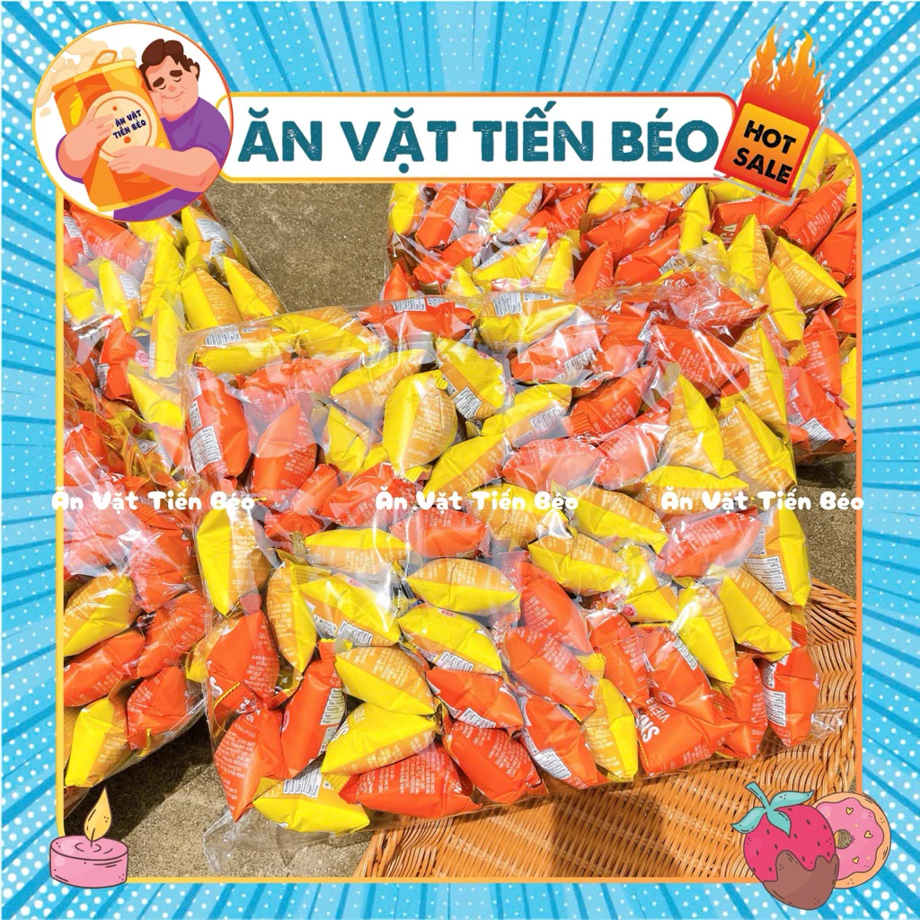 Bịch 60 Gói Cá Viên Chiên Snack Bim Bim, snack cá viên chiên Minh Châu chính hãng, đồ ăn vặt