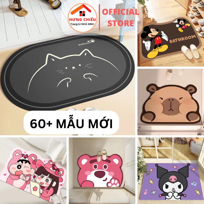 Thảm lau chân, thảm chùi chân bali thấm hút nước trang trí nhà cửa đẹp 60+ mẫu 40x60cm - ED01