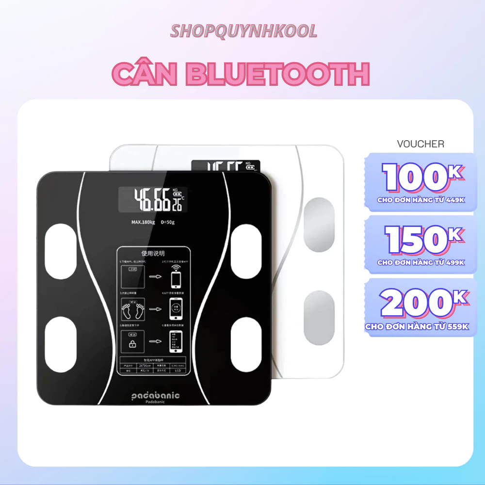 Cân Điện Tử Kết Nối Bluetooth DIDOOGLT Phân Tích Chỉ Số Cơ Thể Độ Chính Xác Cao