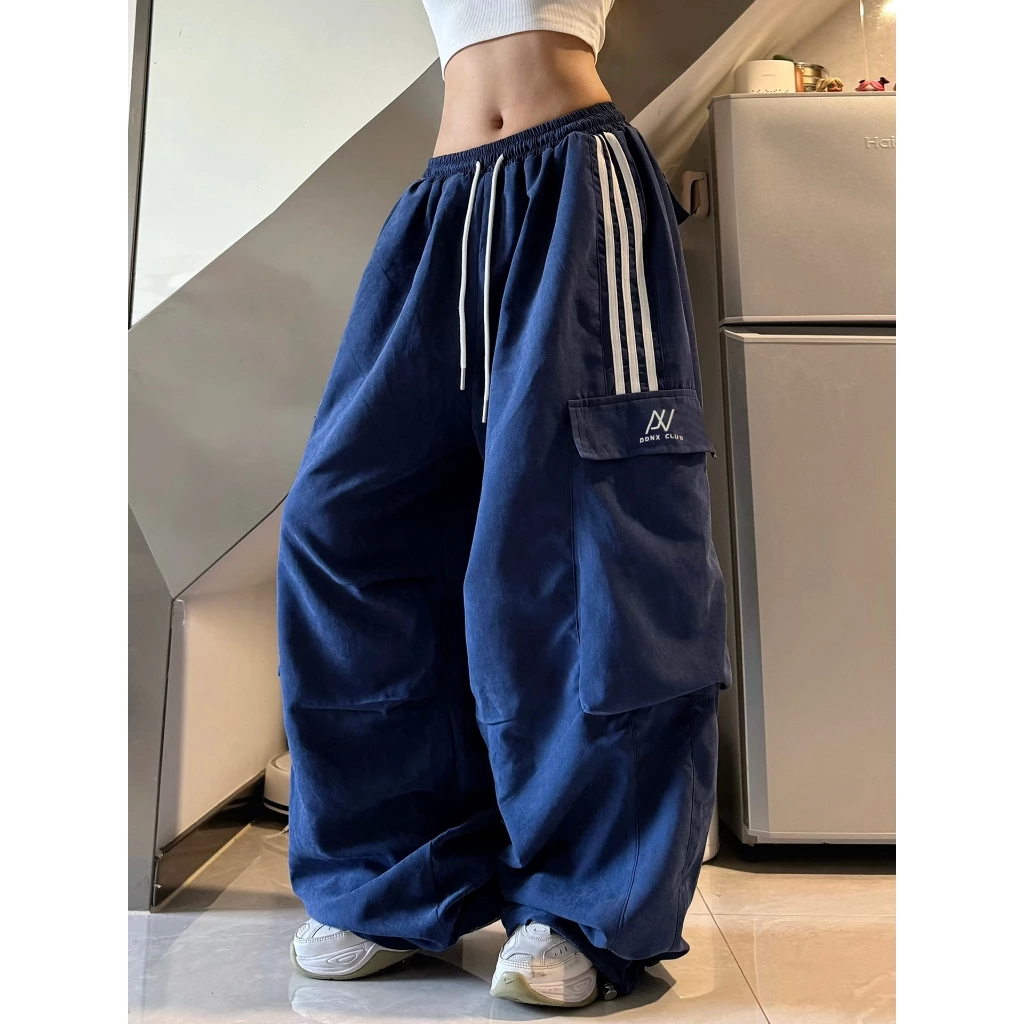 Quần ống rộng dáng thụng kaki gió hàn phối túi hộp 2 bên - Maylinhshop - Nam nữ đều mặc được