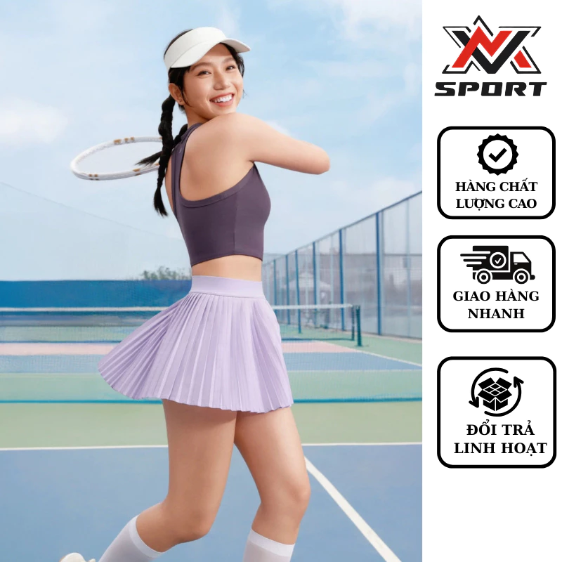 Chân Váy Pickleball Xếp Ly Váy Thể Thao Cầu Lông Tennis Có Quần Trong Kèm Túi Tiện Lợi, Co Giãn Tôn Dáng [K156]