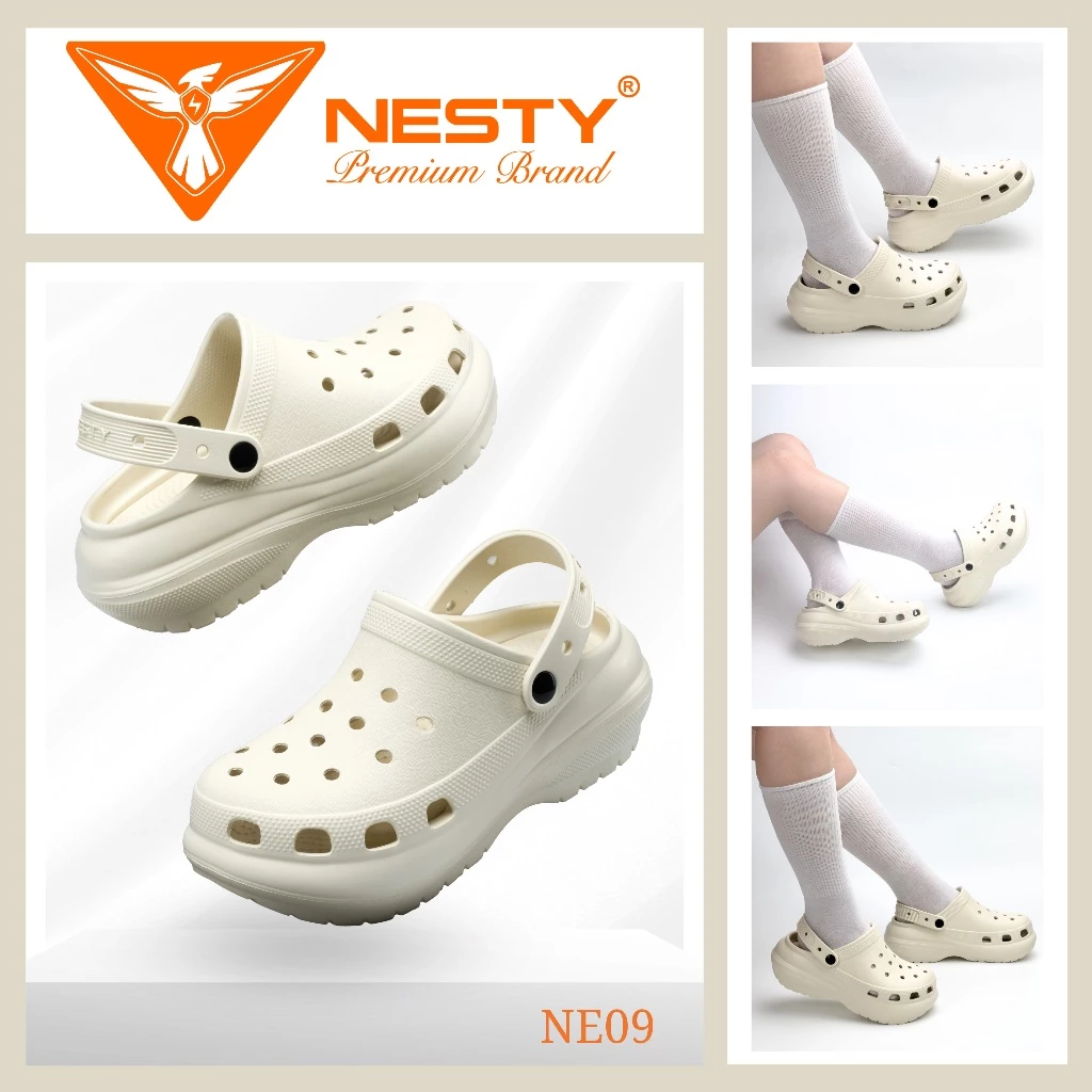 [Tặng 10 Charm 3D] Dép Sục Nữ NESTY Đế Cao 6cm Kiểu Dáng Basic Chống Trơn Trượt Mã NE09
