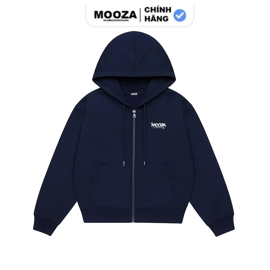 Áo Hoodie Zip Form Boxy Âu Nỉ 2 Da Chống Nắng Tốt Có Túi Trong Mooza Studio Dành Cho Nam Nữ Local Brand/mooza