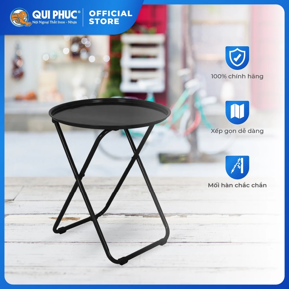 [HỎA TỐC] Bàn cà phê QUI PHÚC, gấp gọn, thép sơn tĩnh điện, bền màu, phù hợp quán trà chanh, cà phê