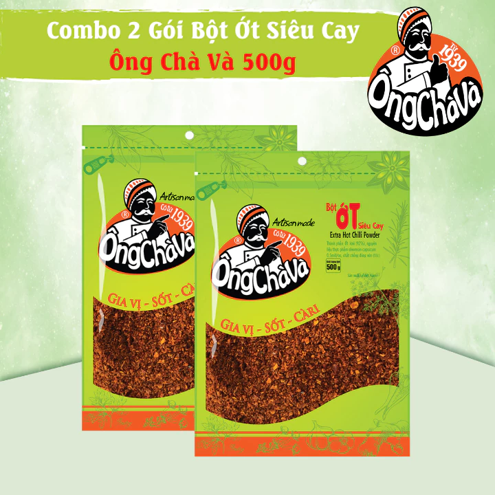 Combo 2 Túi Bột Ớt Siêu Cay Ông Chà Và 500gr (Extra Hot Chili Powder)