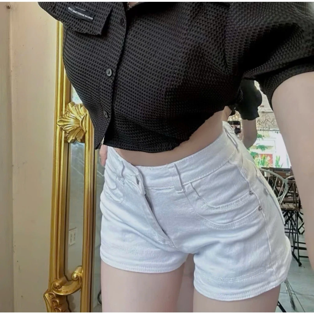 Quần short jeans nữ, tôn dáng chân thon, phong cách trẻ trung chất jeans co giãn thoải mái hot trend