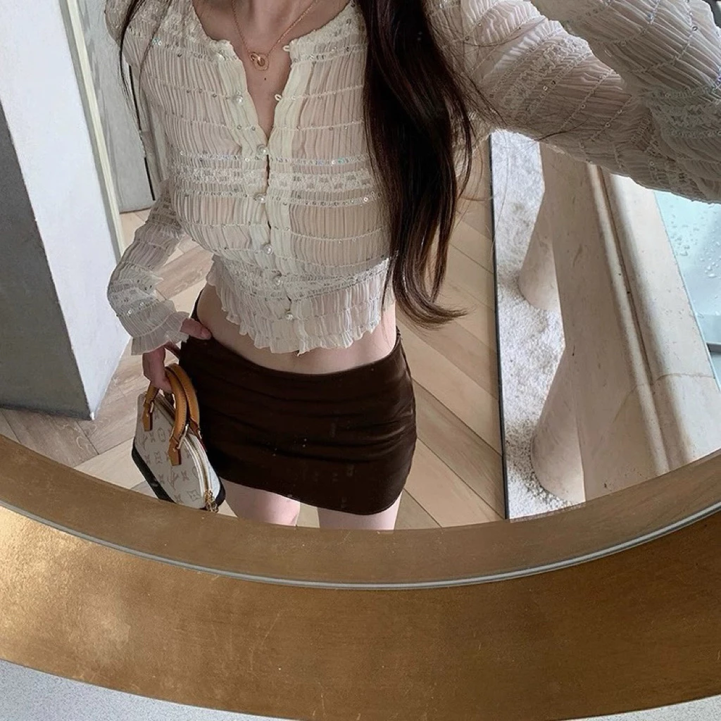 [DEAL MỞ BÁN] Lumière Sheer Top – Áo voan nhún ánh sao