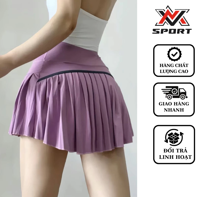 Chân Váy Pickleball Xếp Ly - Quần Váy Thể Thao 2 Lớp Thun Lạnh Cao Cấp Có Túi Tiện Lợi, Co Giãn Tôn Dáng Sexy [K154]