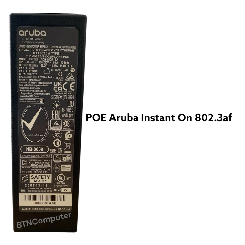 Nguồn POE 55v-0.28A 15.4W LPS Aruba hàng chính hãng