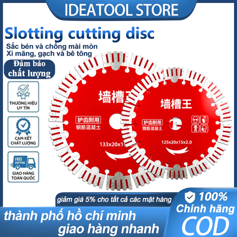 Lưỡi cắt CAOWANG 125-156mm - Chuyên cắt gạch đá, Lưỡi cắt đĩa máy mài, siêu bền