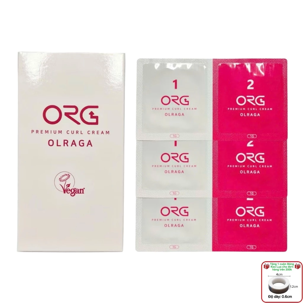 Set uốn mi nhanh chính hãng Hàn Quốc ORG Premium Curl Cream Olraga phù hợp mi cứng, khoẻ (1 hộp gồm 2 tép)