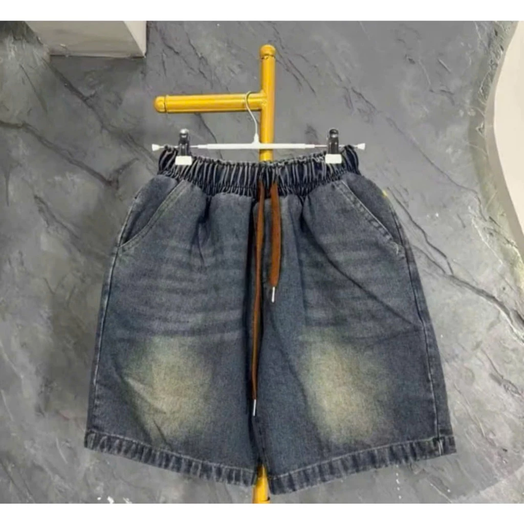 Quần short jean nữ, quần bò ngố phối cào rách cạp chun co giãn thoải mái bigsize ( 40-75kg)