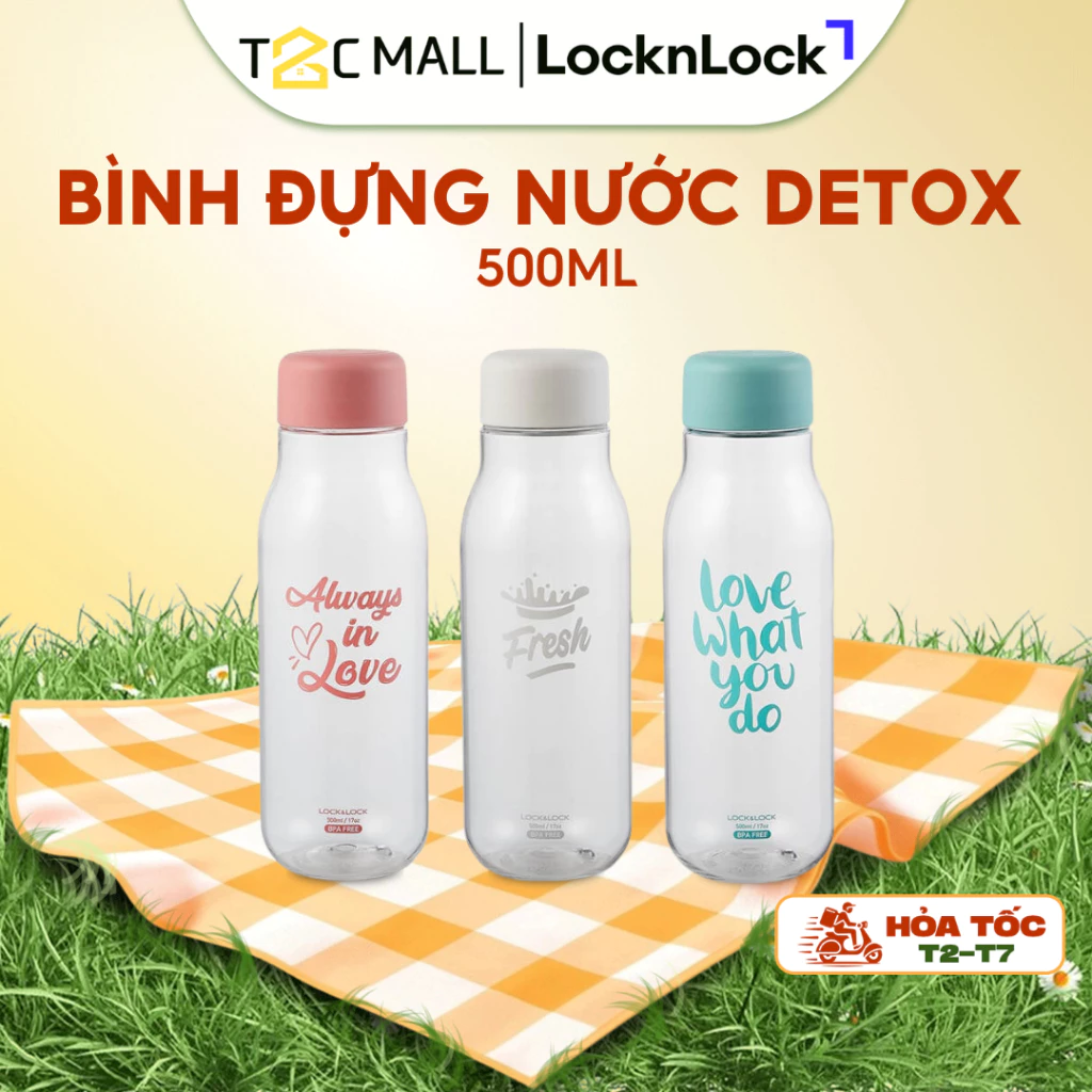 Bình Đựng Nước Hoa Quả Detox LocknLock Milky 500ml HAP654, Hàng chính hãng, không chứa BPA - T2CMall