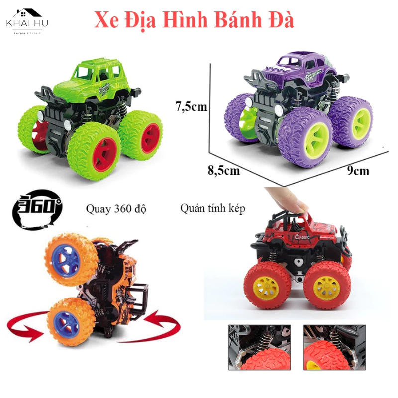 Xe Ô Tô Địa Hình Chạy Bánh Đà Quán Tính Dẫn Động 4 Bánh - Xe Ô Tô Đồ Chơi Cho Bé