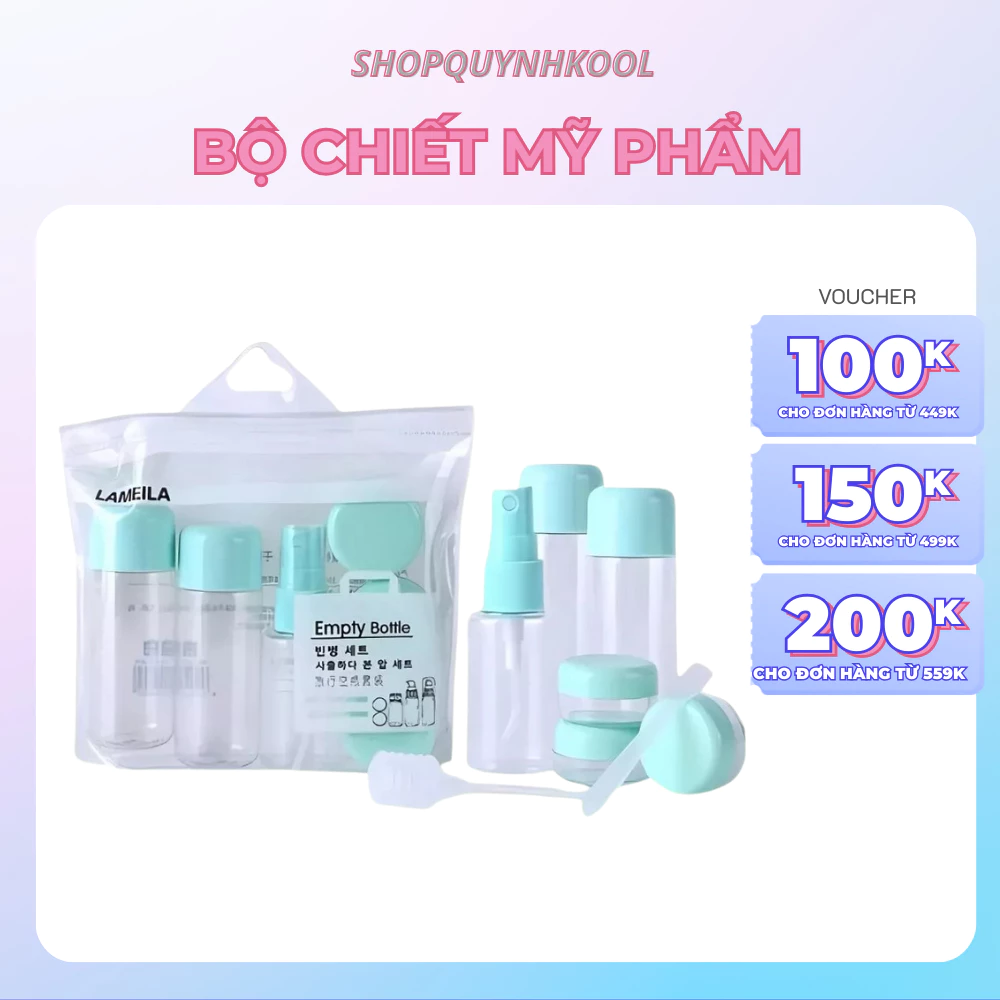 Bộ Chiết Mĩ Phẩm 7 món DIDOOGLT kèm túi Zip, Nhỏ Gọn Dễ Mang Khi Đi Du Lịch An Toàn Tiện Lợi
