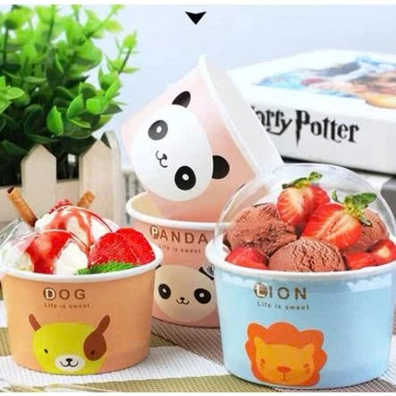 set 50/100 Cốc đựng kem, cháo, topping kèm nắp 240ML an toàn cho sức khỏe, tiết liệm, tiện lợi
