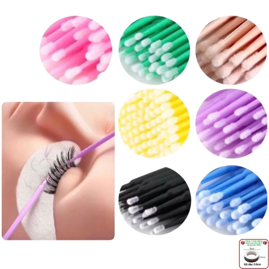 Tăm tháo mi dạng bịch 50 cây hoặc 100 cây (dụng cụ nối mi)