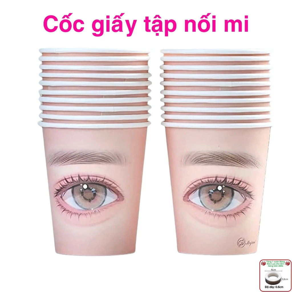 Ly giấy, cốc giấy tập nối mi dành cho học viên hoặc người mới bắt đầu (dụng cụ nối mi)