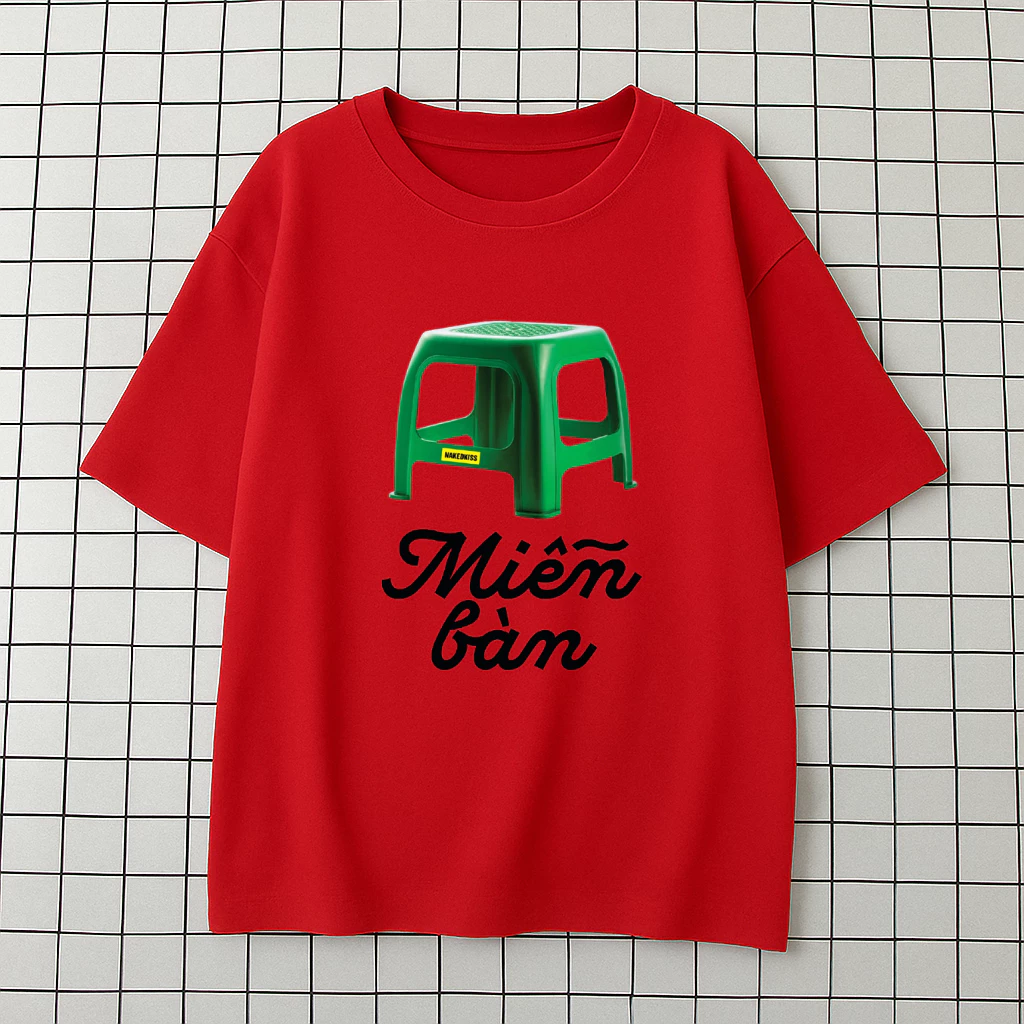 [ATVN] Áo thun in hình cái ghế hài hước với chữ Miễn bàn - form Unisex Nam Nữ dễ mặc