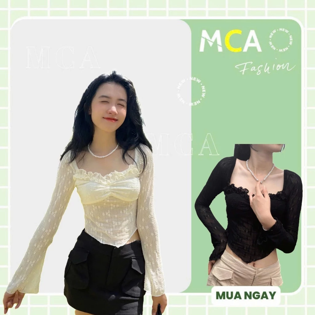 [ Video thực tế sp ] Áo ren nữ hoa nổi tay dài vạt nhọn, áo croptop tay dài A5905