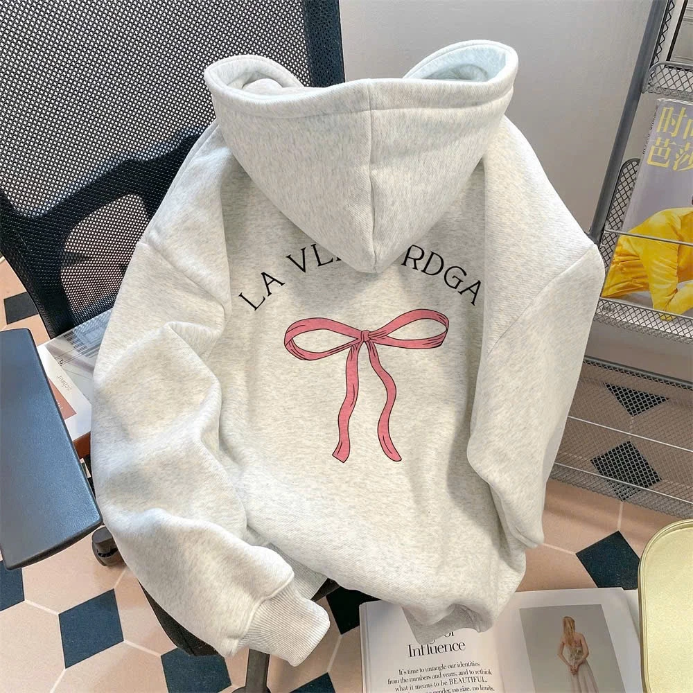 Áo Khoác Nỉ Hoodie Zip Khóa Kéo/ Sweater LAVIE NƠ HỒNG Có Túi Trong Mũ To 2 Lớp Form Rộng Nam Nữ