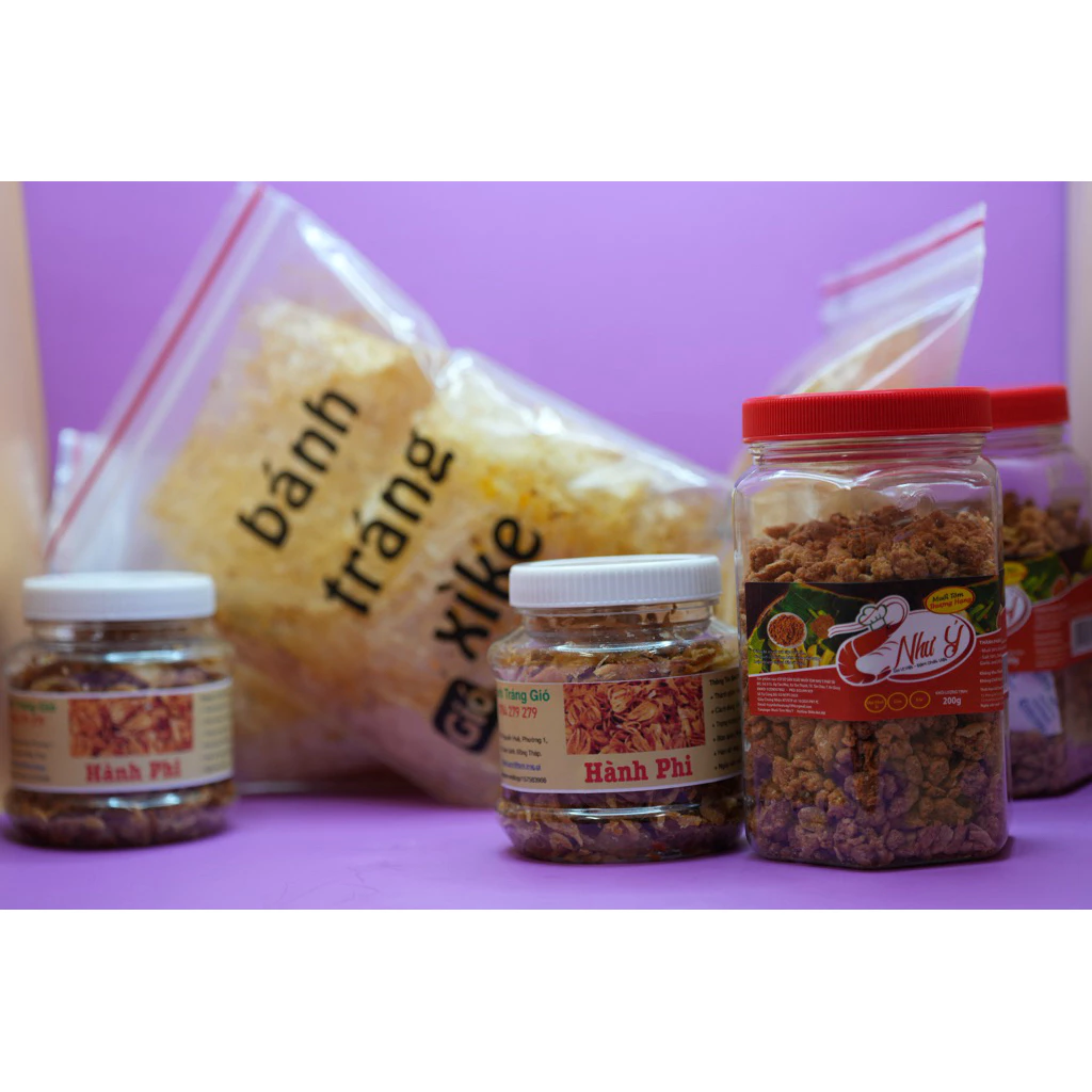 Combo 3 sản phẩm (bánh tráng xì ke+ muối Như Ý+ hành phi)