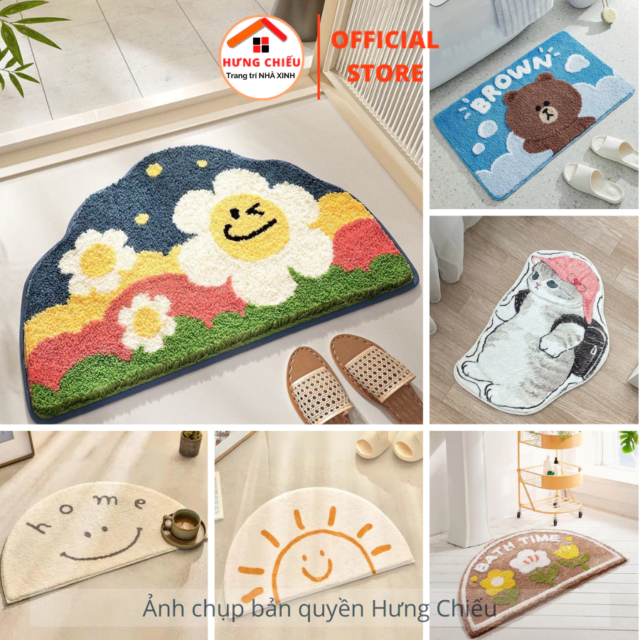 Thảm chùi chân lông cừu mềm mịn 40x60cm trang trí nhà của decor phòng ngủ phòng khách ED07