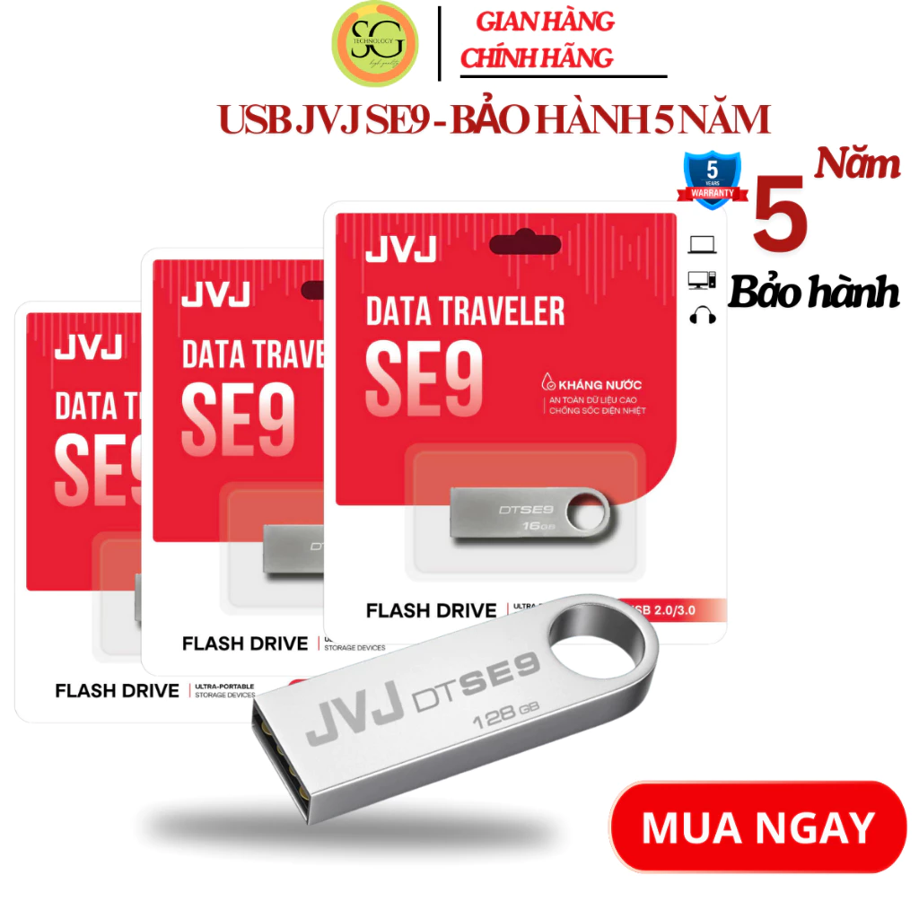 (Usb Mới) USB JVJ 128Gb 64Gb 32Gb 16Gb 8Gb 4Gb 2Gb - USB 2.0,USB Kingston SE9, chống nước, tốc độ đọc cao