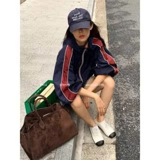 Áo khoác dù phối đỏ quảng châu cao cấp , chất gió 2 lớp xịn xò ,hàng i hình COOL STORE N01