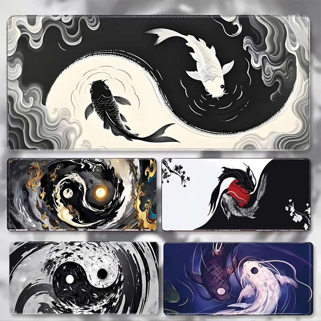 Lót Chuột Cá Koi Âm Dương Phong Thủy Vua Lót Chuột Pad Chuột Gaming Chống Trượt