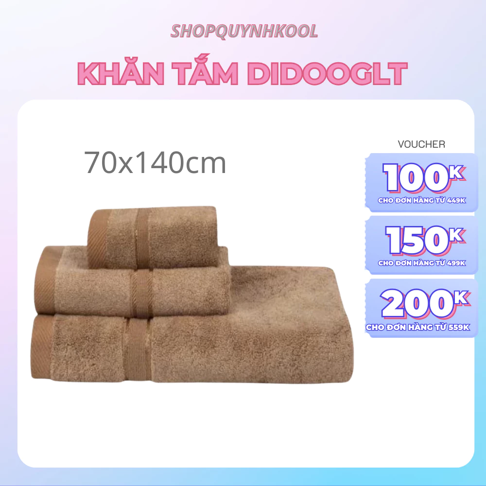 Khăn Tắm Cỡ Lớn 70x140cm - Khăn Tắm Cotton 100% Cao Cấp Mềm Mịn Thấm Hút Không Ra Màu (DIDOOGLT TOWEL)