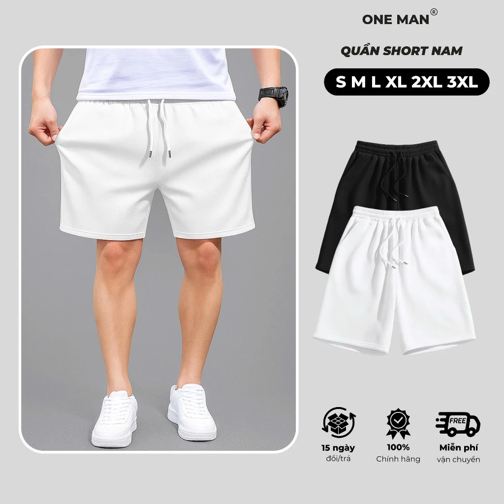 Quần short nam vải thun umi cao cấp ONE MAN chuẩn form, thoải mái phong cách trẻ trung hiện dại dễ phối đồ QD000B