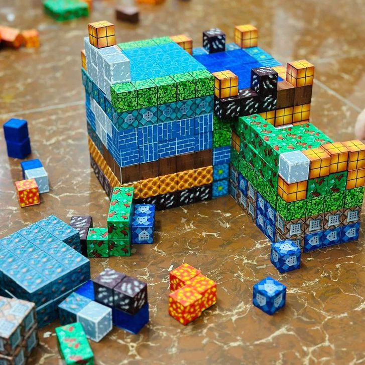 [Giá sỉ] Đồ Chơi Khối  Nam Châm Từ Tính Đồ Chơi Mô Hình Lắp Ráp Kiến Trúc Game HappyKids