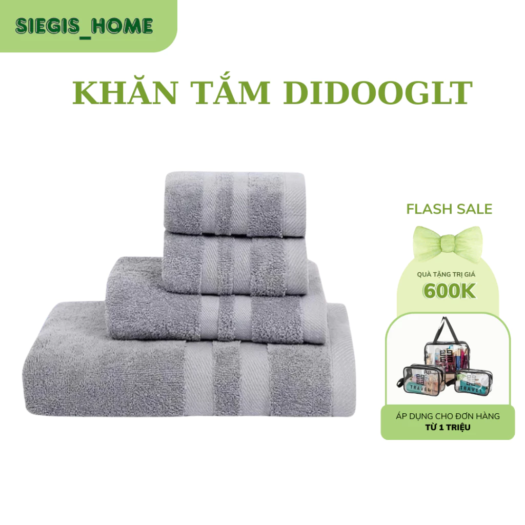 Khăn Tắm DIDOOGLT TOWEL 100% Cotton Cao Cấp Dày Dặn Cho Gia Đình - Khăn Tắm Cỡ Lớn Không Đổ Lông, Không Phai Màu