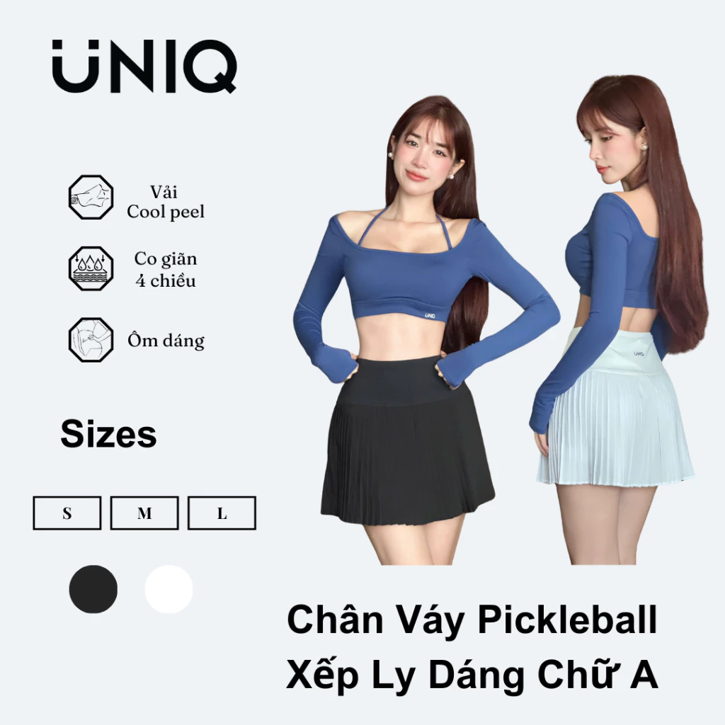 Chân Váy Pickleball Nữ UNIQ Xếp Ly Dáng Chữ A Tôn Dáng