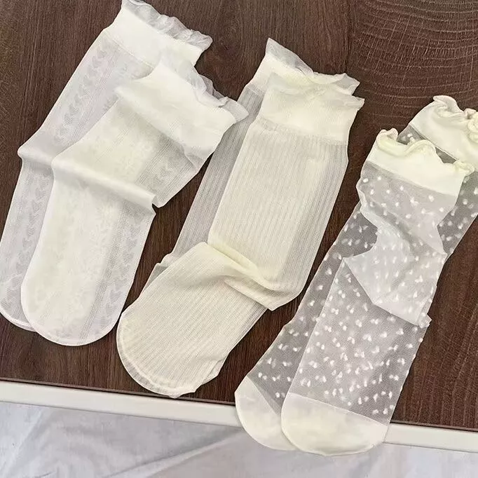 Tất vớ Jengiang ren mỏng thoáng khí phong cách Lolita J2K nữ sinh Nhật Bản B7002