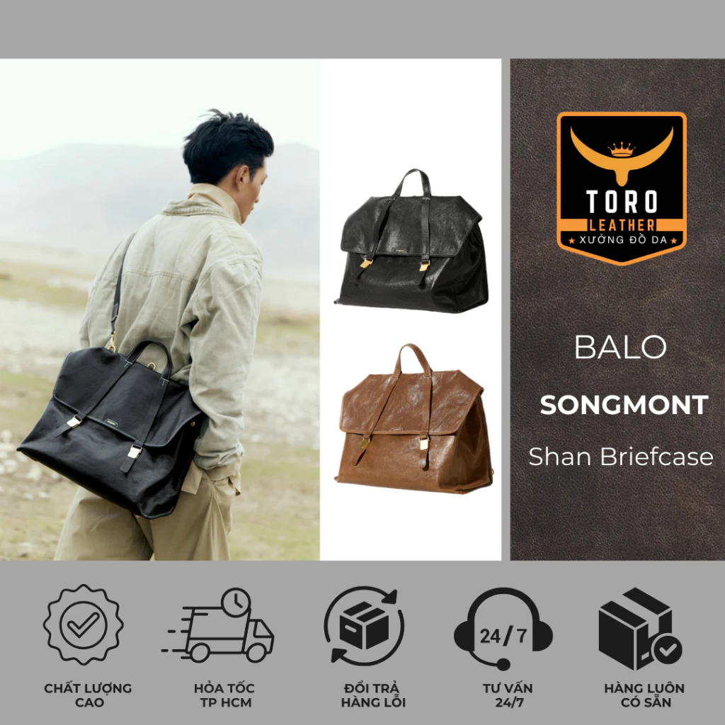 Balo Song.mont Shan Briefcase (Hàng có sẵn HCM) - Vừa Lap16inch - Balo hot trend 2025
