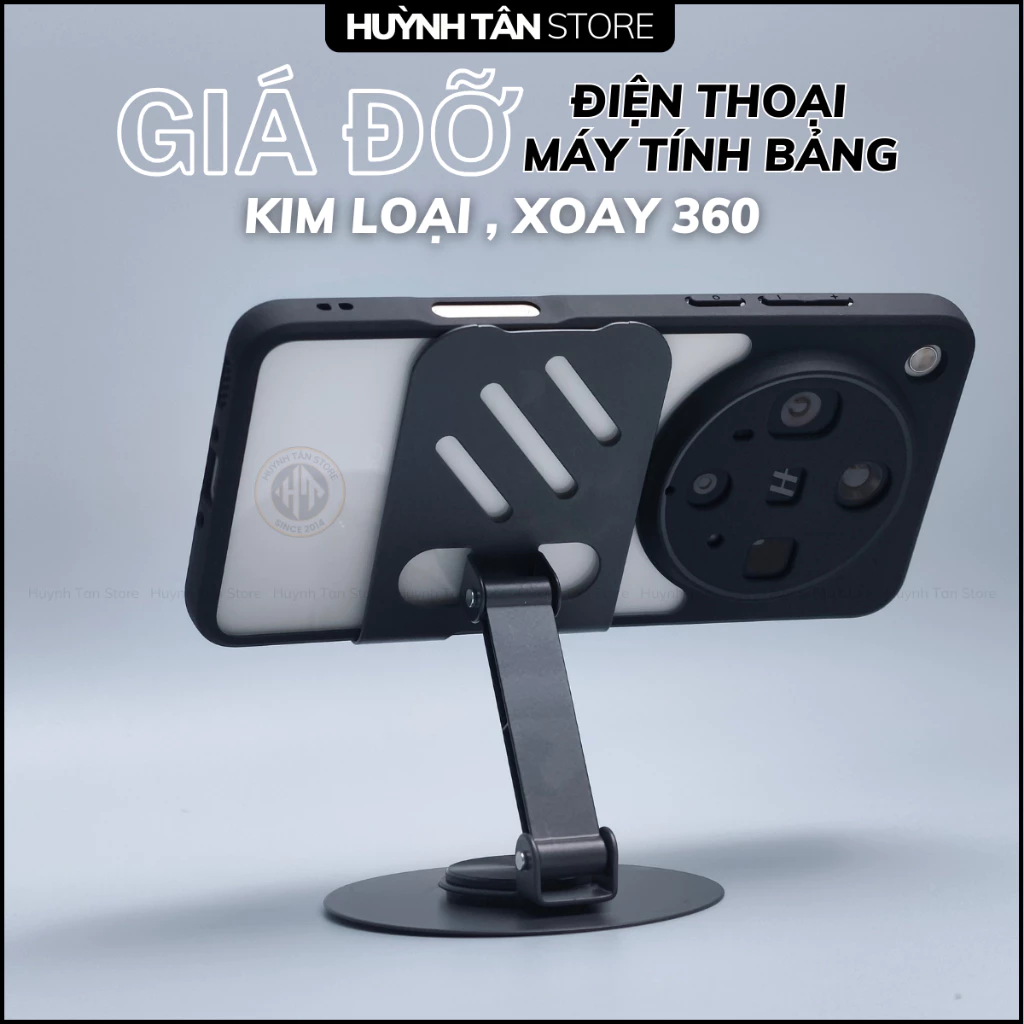 Giá đỡ đa năng bằng kim loại cao cấp, gấp gọn xoay 360 phù hợp với mọi dòng điện thoại máy tính bảng