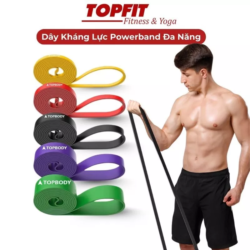Dây Kháng Lực Powerband TOPBODY Đa Năng, Hỗ Trợ Tập Luyện Thể Thao Tiện Lợi Tại Nhà DKHAL01
