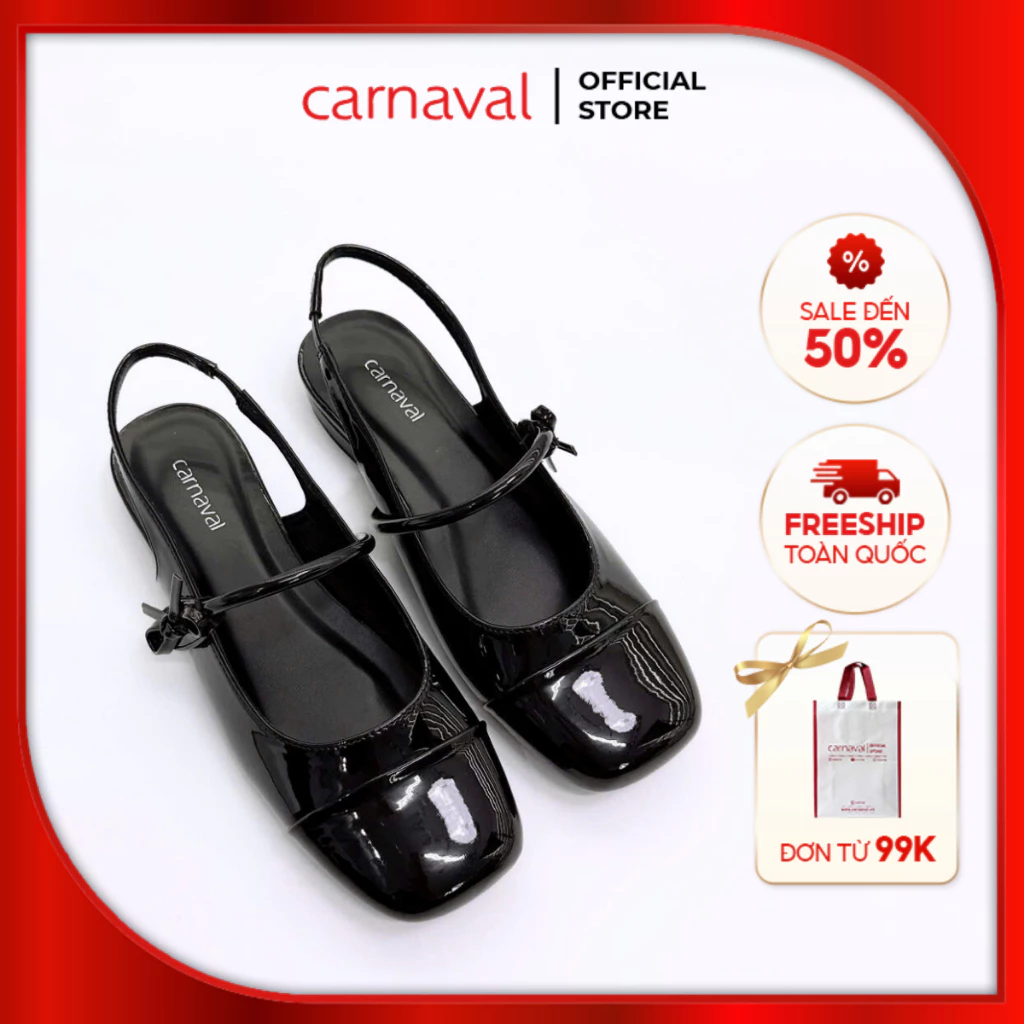 Giày Sục Nữ Quai Hậu Da Bóng Sang Trọng, Mũi Vuông Thời Trang Carnaval, Dễ Phối Đồ - VS122