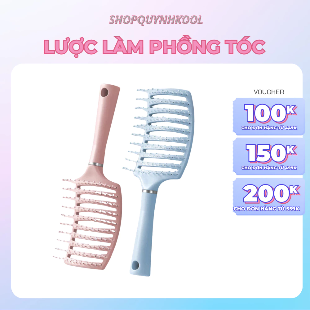 Lược chải tóc gỡ rối DIDOOGLT làm phồng tóc tạo kiểu - Lược bán nguyệt chải tóc massage da đầu