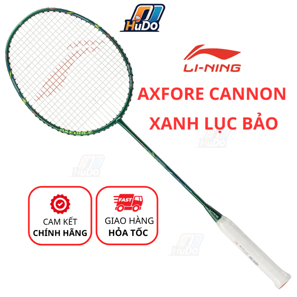 Vợt cầu lông Lining Axforce Cannon Xanh Lục Bảo - Vợt Lining Cannon 4U công thủ toàn diện căng sẵn