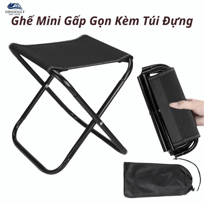 Ghế Mini Gấp Gọn Mang Đi Du Lịch Tiện Lợi DIDOOGLT Ghế Câu Cá Đa Năng Hợp Kim Thép Không Gỉ