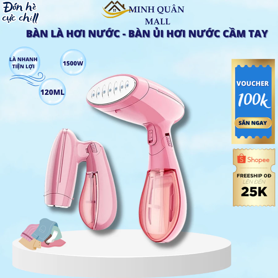 Bàn là hơi nước - bàn ủi hơi nước cầm tay công suất 1500W - Bàn Là hơi Gấp Gọn Chính Hãng