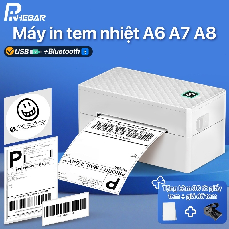 Máy In Nhiệt A6, A7– In Đơn Hàng Bluetooth, In Tem Nhãn & Mã Vận Chuyển Không…